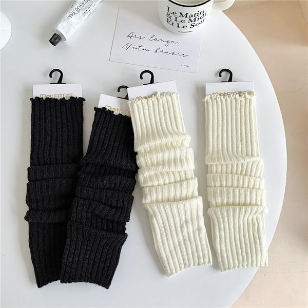 Kvinnor stickade benvärmare Y2K Goth Lolita långa strumpor Kawaii boot strumpor Khaki