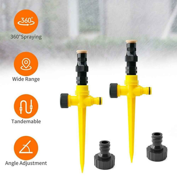 360° roterande gräsmatta Ground Insert Automatisk sprinklervattensprinkler yellow