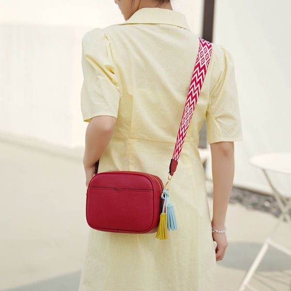 Kvinnor Small Square Bag Simple Trend Purse Crossbody-väskor red