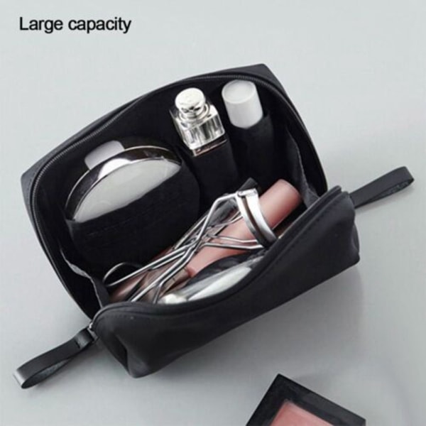 Stor kapacitet Dacron Makeup Bag Kosmetisk påse Black Red