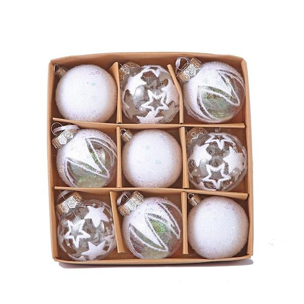 9 STK 6CM Jul Hängande Ball Xmas Tree Ornament Heminredning