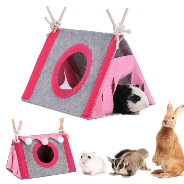 Small Pet Nest Filt Tält Kanin amster House Små djursäng pink
