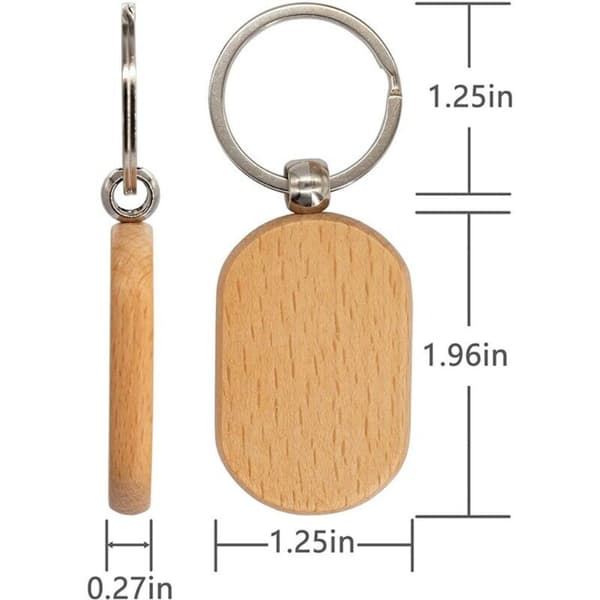 5 st Tränyckelringar DIY Trägravering Nyckelringar
