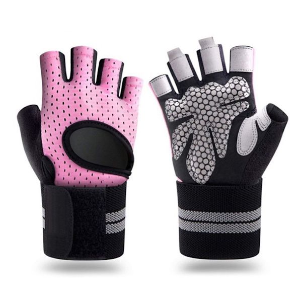 Fitness Half Finger Handskar Sport Handledsskydd Pink XL