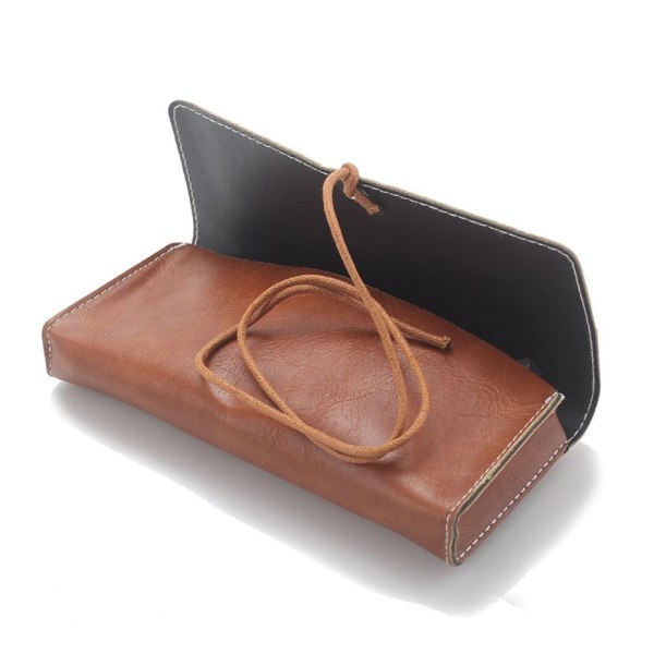 Retro läderglasögonväska Case Black
