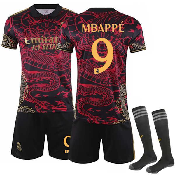 Real Madrid Dragon Special Edition Barnfotbollströja med strumpor 2024-2025 No.9 Mbappé 16