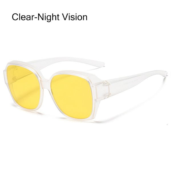 Polariserad passform över glasögon Solglasögon UV-skydd Bärs över receptbelagda glasögon Clear-Night Vision