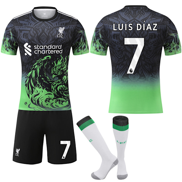 2025-2026 Liverpool Erikoisvuosipäivän Vihreä Jalkapallopaita Sukkien Kanssa No.7 LUIS DIAZ L