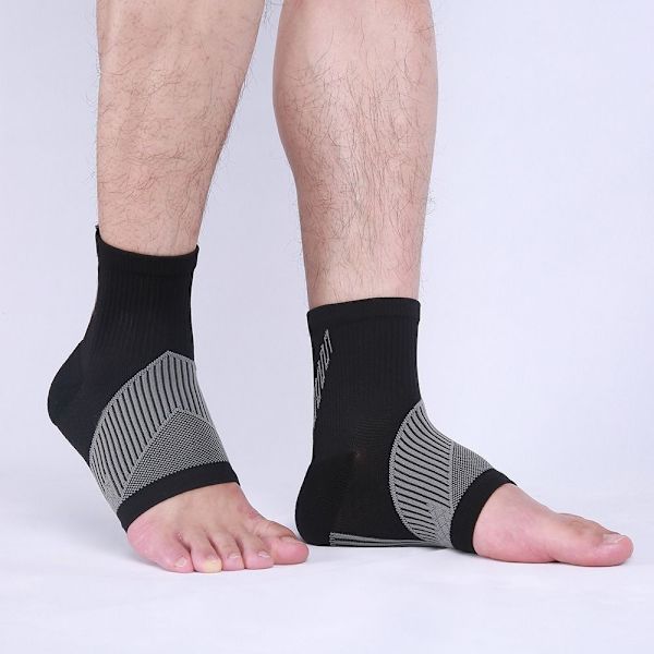 Kompressionsstrumpor Ankelärmar för Arch Support Achilles tendonitis och fotsmärta Rose Red L