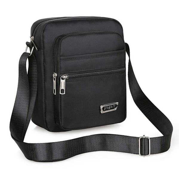 Axelväska för män Business Fritid Handväska med stor kapacitet Multilayer Crossbody-väska black