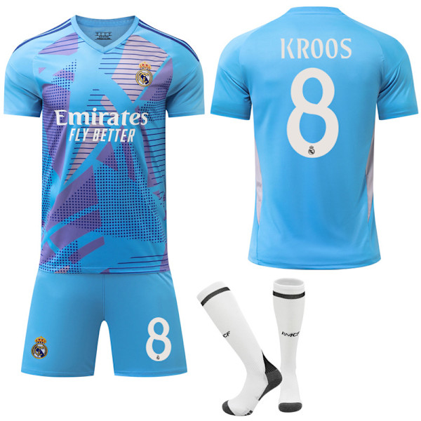 Real Madrid Blå Fotbollströja Barn & Vuxen 2024-2025 Nr.8 KROOS S