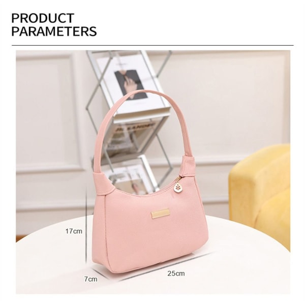 PU Läder Sling Bag Dam Axelväska Kvinna Underarm Väska Pink