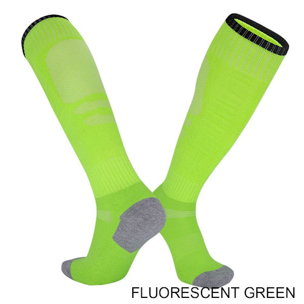 Barns fotbollsstrumpor över knäet långa basketstrumpor fluorescent green