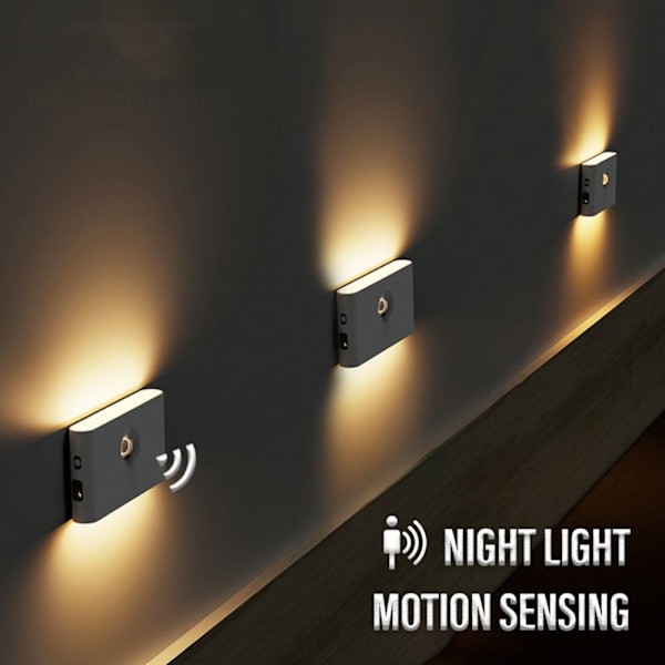 USB trådlöst ljus Människokroppssensor Switch LED Nattlampa