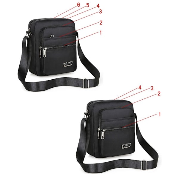 Axelväska för män Business Fritid Handväska med stor kapacitet Multilayer Crossbody-väska blue