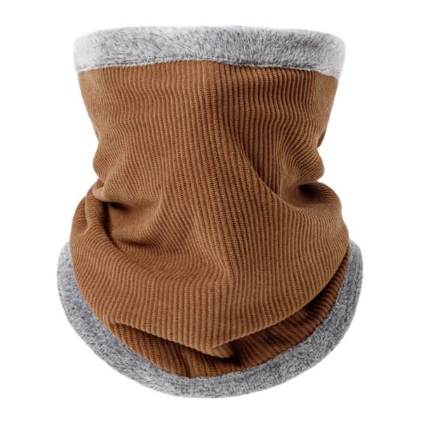 Vinter förtjockad halsduk utomhus med dragsko i plysch stickad cover Camel