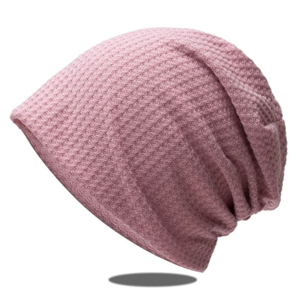 Dam Höst Vinter Stickad Mössa Casual Varma Hattar dark pink
