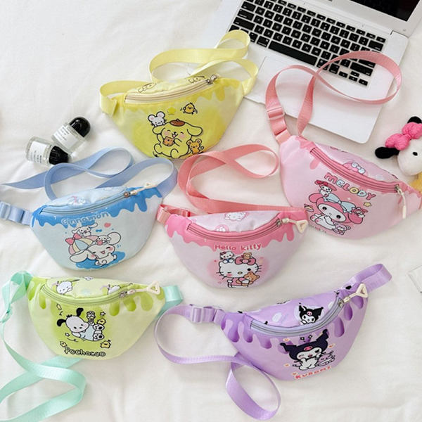 Kawaii Kitty Crossbody väska Tecknad stil Baby Girl liten ryggsäck Pochacco