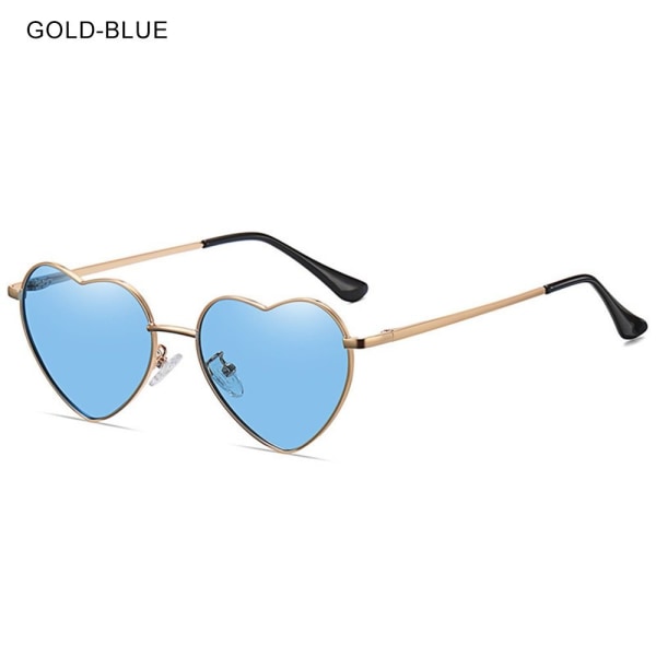 Polarized Heart Solglasögon för barn Love Heart Solglasögon i 5-10 år Gold-Blue