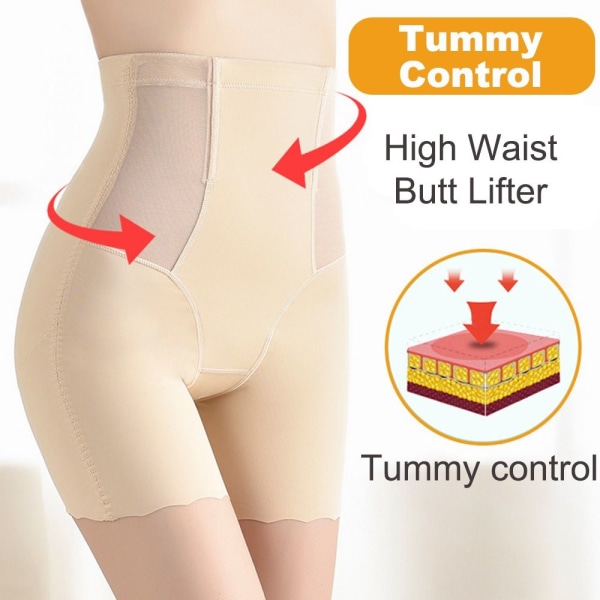 Kvinnor Body Shaper Slim Trosor Belly Control High Waist Shapewear Underkläder Nude XL