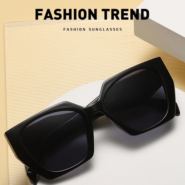 Dam Cat Eye Solglasögon Square Retro Irregular Shades UV400 Glasögon Leopard-Tea
