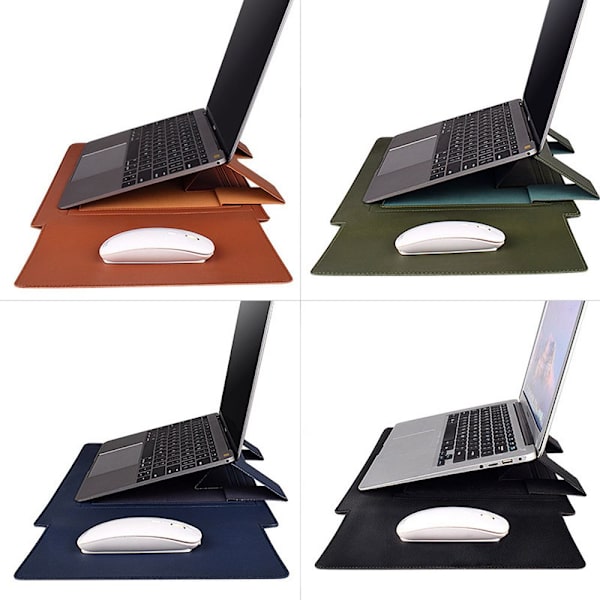 Laptopväska Case PU-läder Ultrabook-fodral Stötsäkert cover Black 13-13.3 inch