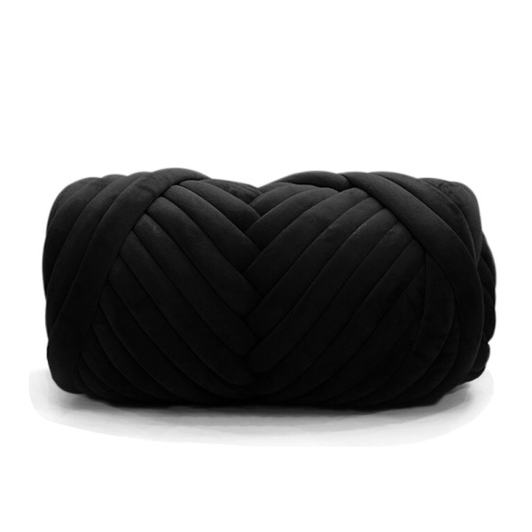 500 g sammetstjocka superbulky chunky garn black