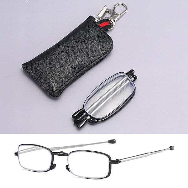 Unisex läsglasögon Ultralätt metallbåge med väska red Strength 300