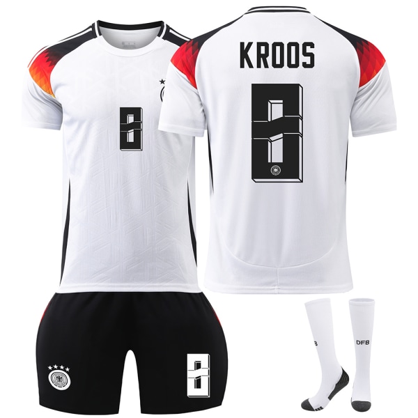 UEFA EM 2024 Tyskland Hemma Barn Fotbollströja Kit Nr.8 KROOS 22