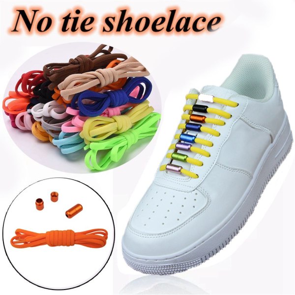 5 Par Elastiska Snabblåsande Lazy Laces Sneakers Skosnören 5Pairs light blue