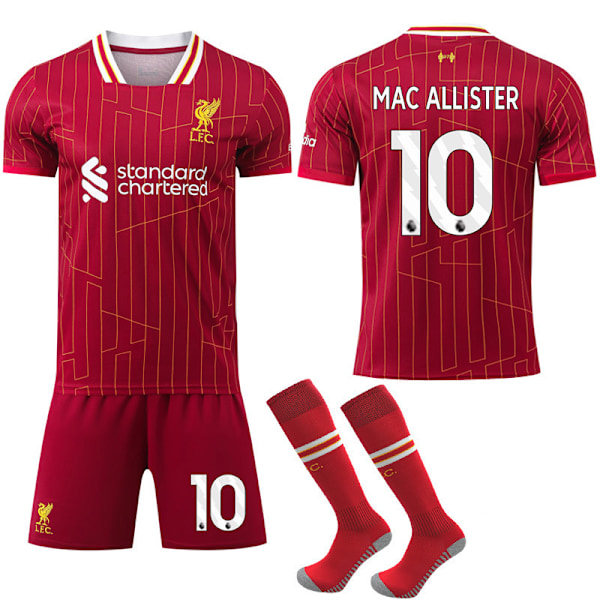 2024-2025 Liverpool Hemma Barn Vuxen Fotbollströja Med Sockor No.10 MAC ALLISTER 26