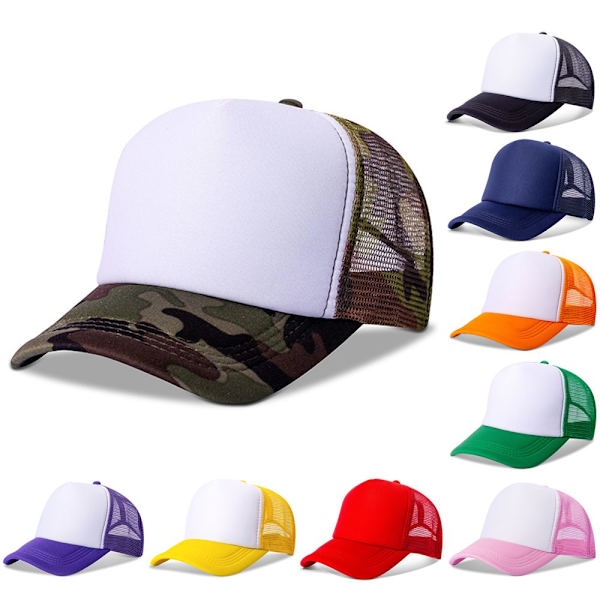 Justerbar unisex cap Cap Mesh Back Summer Hat red&white