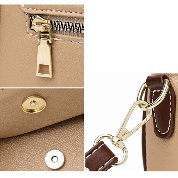Kvinnor Handväskor med stor kapacitet Läder Crossbody-väskor Axelväska khaki