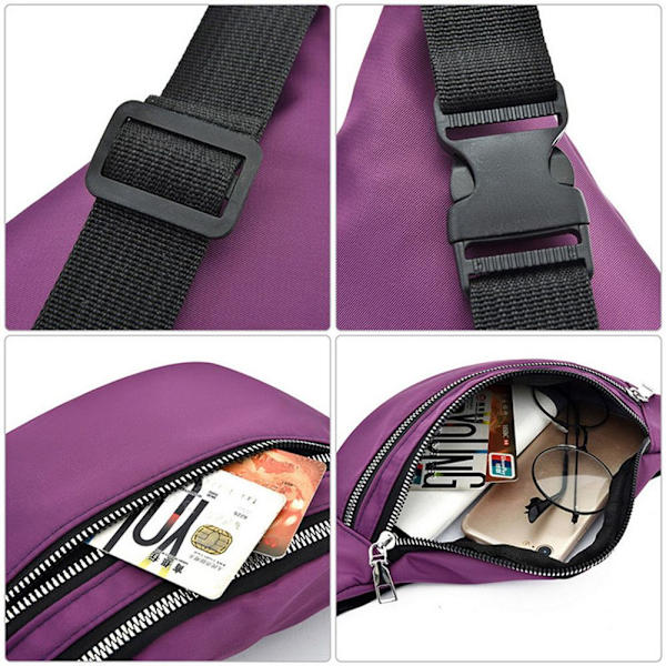 Sport Midjeväskor Pouch Pack Fanny Bag Bum Zip Bälte Travel Black