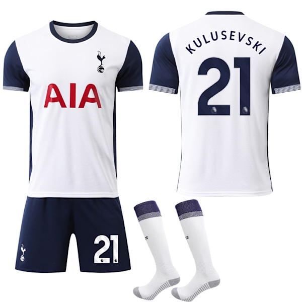 2024-2025 Tottenham Hotspur Hemma Barn Fotbollströja Med Strumpor No.21 Kulusevski 20