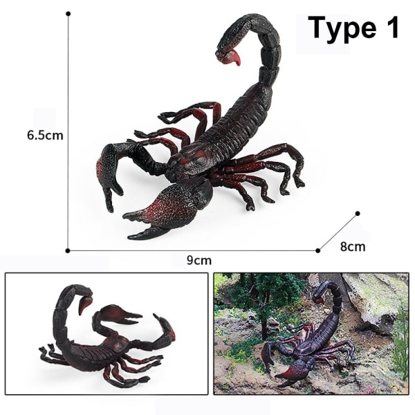 Skorpionmodell Insektsfigur Pedagogisk leksak Halloween busrekvisita Type 3