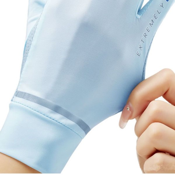 Anti-UV Solskydd Ice Silk Handskar Körhandskar för kvinnor black