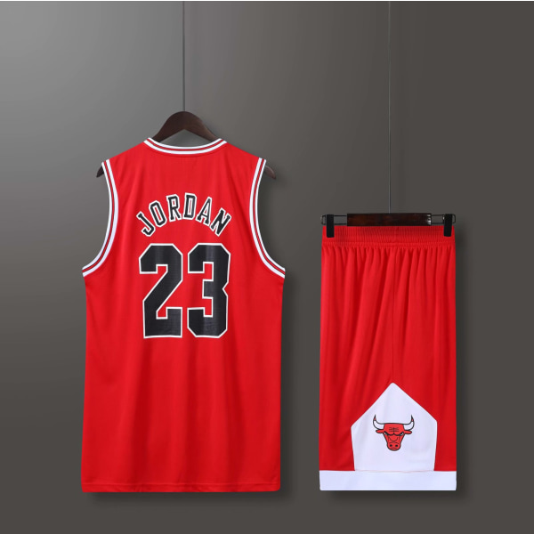 Michael Jordan NO.23 Baskettröja Set Bulls Uniform för barn, vuxna red 26码(140-150cm)
