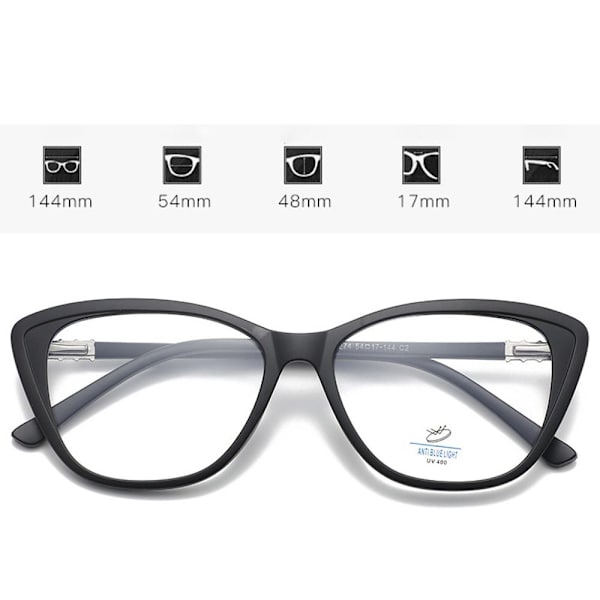 Damer Män Glasögon Bågar Datorglasögon Anti Blue Light Glasögon Glasögon transparent&black