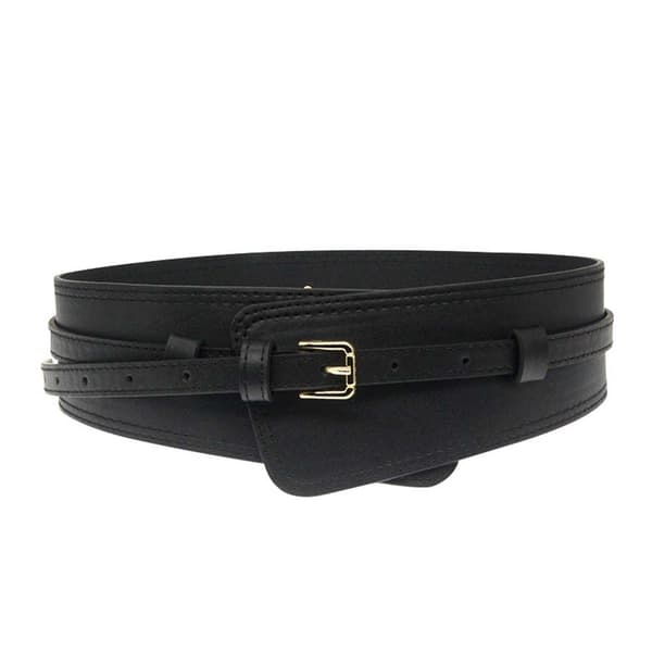 Korsett Breda Bälten PU Läder Slimmande Midjeband Black