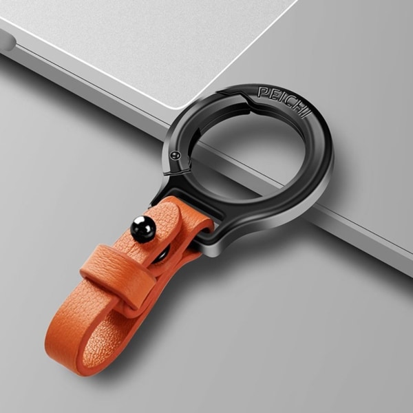 Zinklegering Lädernyckelring Midjebältesspänne Karbinhake Bilnyckelhållare orange