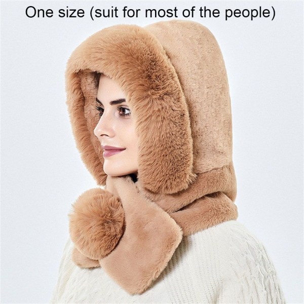 Vinterpälsmössa Scarf Set Vindtät cap beige