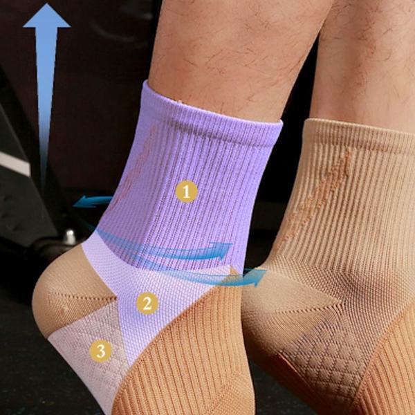 Kompressionsstrumpor Ankelärmar för Arch Support Achilles tendonitis och fotsmärta Rose Red L
