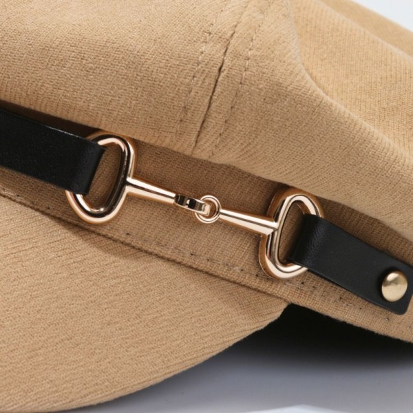 Dam Vintage Basker Hat Justerbar Höst Vinter Hat Mjuk ylle Basker black