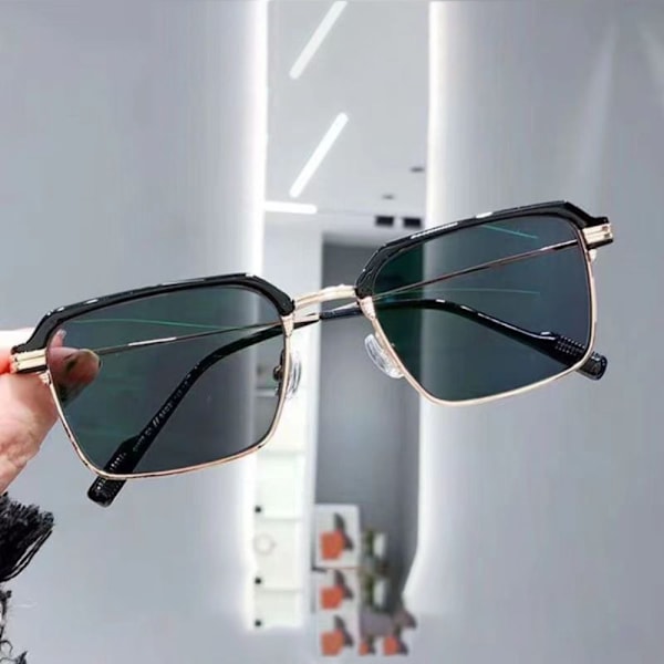 Anti-blått ljus missfärgning glasögon överdimensionerad optisk ram Ögonskydd Black silver