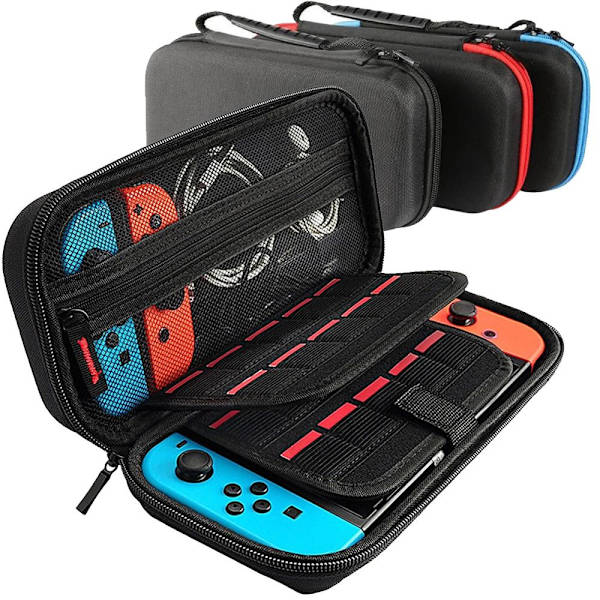 Case för Nintendo Switch-konsol för Switch OLED med 20 spelkassetter Skyddsväska med hårt skal Red