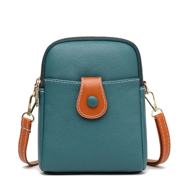 PU Mini Crossbody Bag Dubbellagers Mobiltelefonväska blue