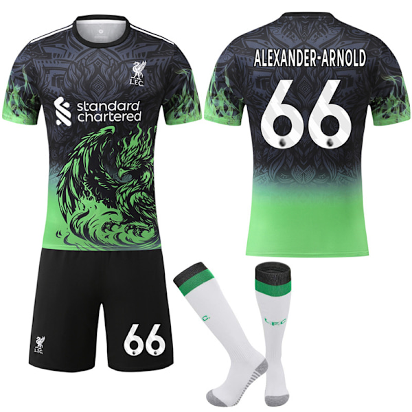 2025-2026 Liverpool Erikoisvuosipäivän Vihreä Jalkapallopaita Sukkien Kanssa No.66 Alexander-Arnold XS