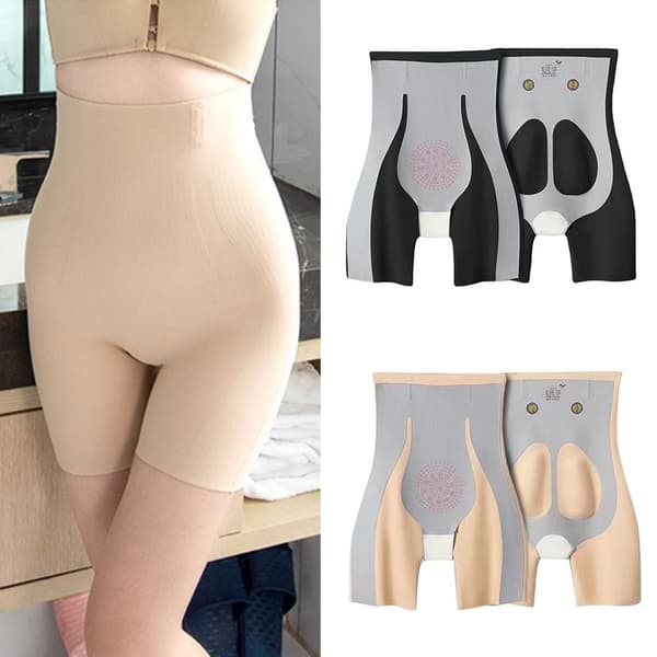 Högmidjad sömlös magkontrollerande shapewear Black M