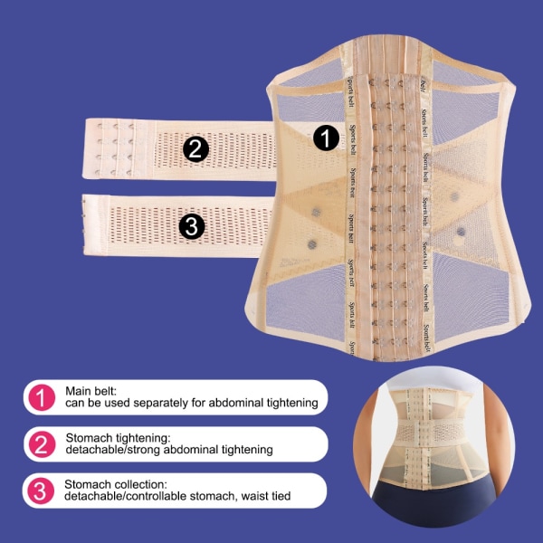 Kvinnor Body Shaper Waist Trainer Summer Belly Tight Shapewear Beige XL